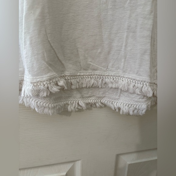 Artisan NY fringe hem tank size medium white embroidered boho western shirt - Picture 4 of 9